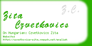 zita czvetkovics business card